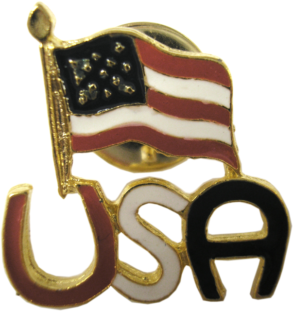 Patriotic USA with American Flag Pin