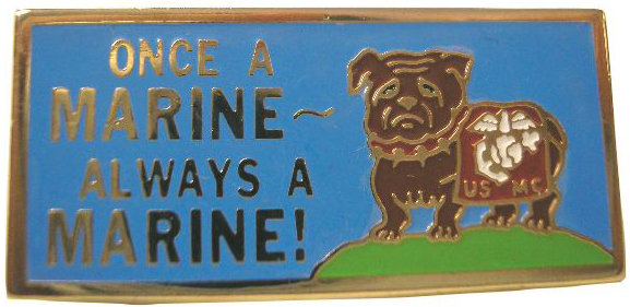 Once A Marine Always A Marine Bulldog Lapel Pin