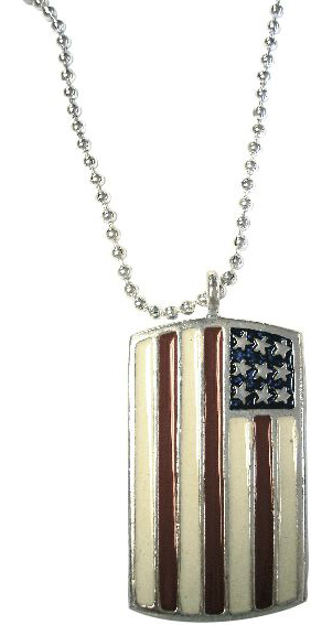 American Flag Dog Tag Necklace