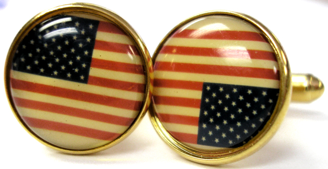 Patriotic American Flag Cuff Links