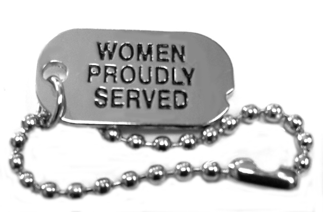 Women Proudly Served Dog Tag Lapel Pin