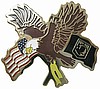 Eagle with American Flag and Pow-Mia Flag Lapel Pin