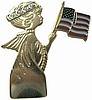 Praying Angel Holding American Flag Lapel Pin